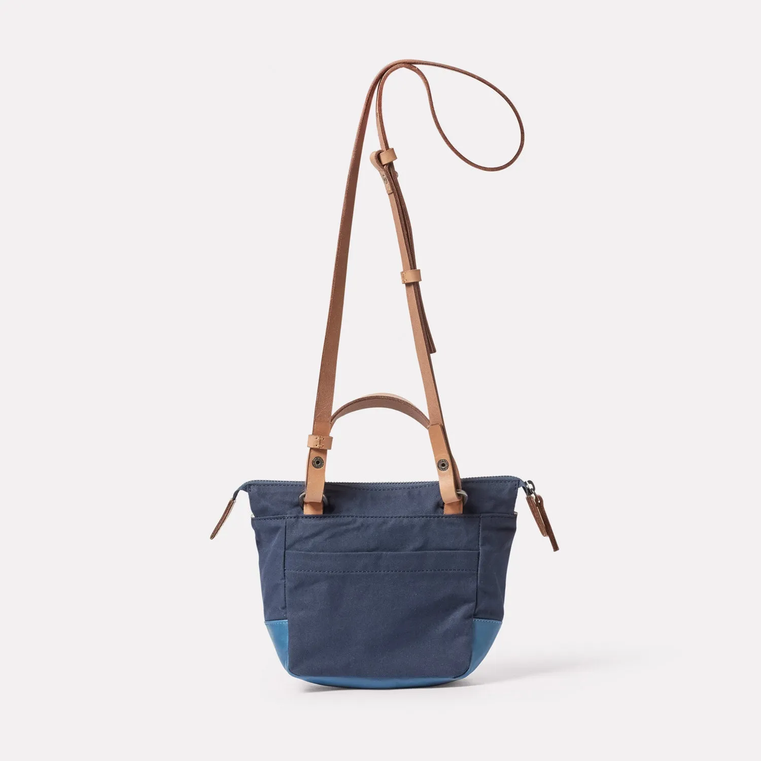 Squat Waxed Cotton Crossbody Mini Bag in Marine