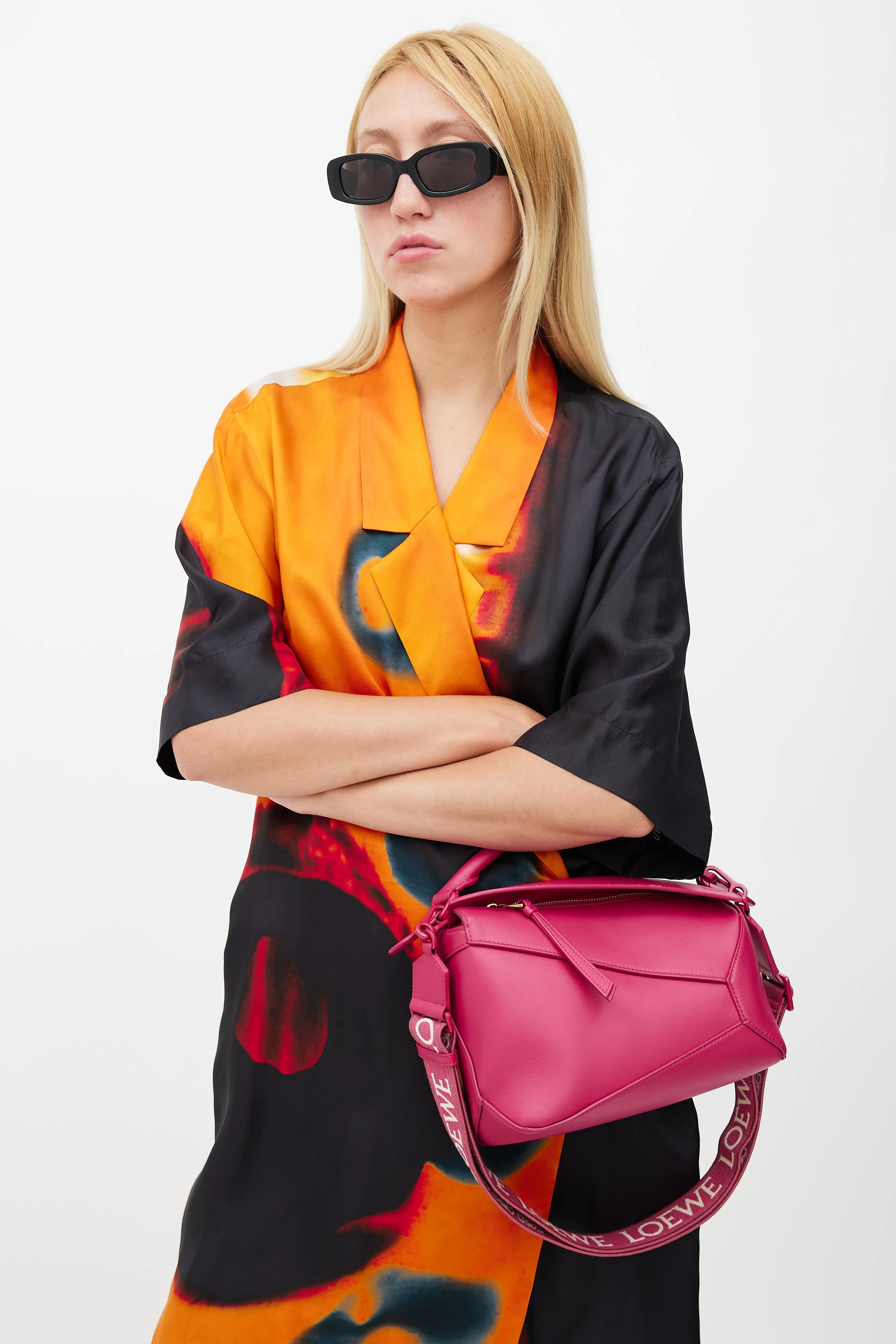 SS 2023 Fuchsia Small Puzzle Crossbody Bag