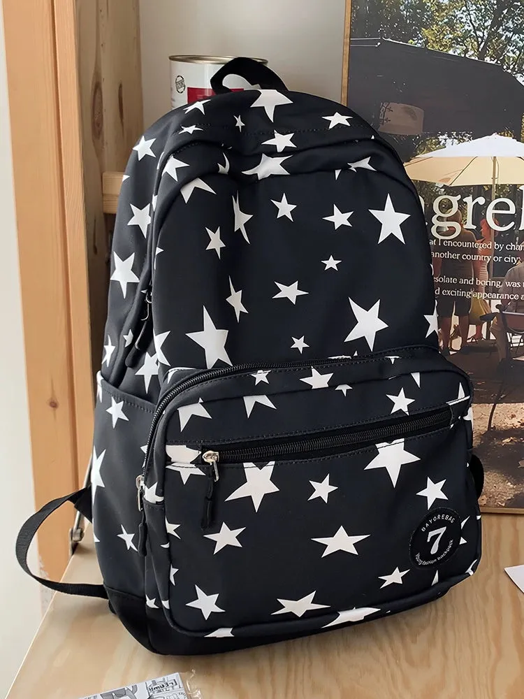 Stylish Printed Pentagram School Bag - Large Capacity Backpack