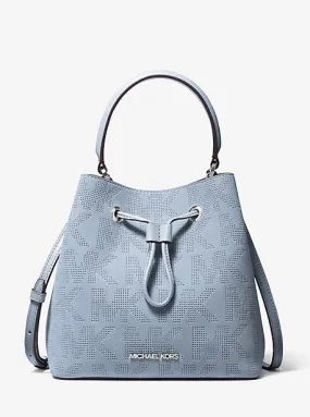 Suri Medium Logo Perforated Suede Crossbody Bag