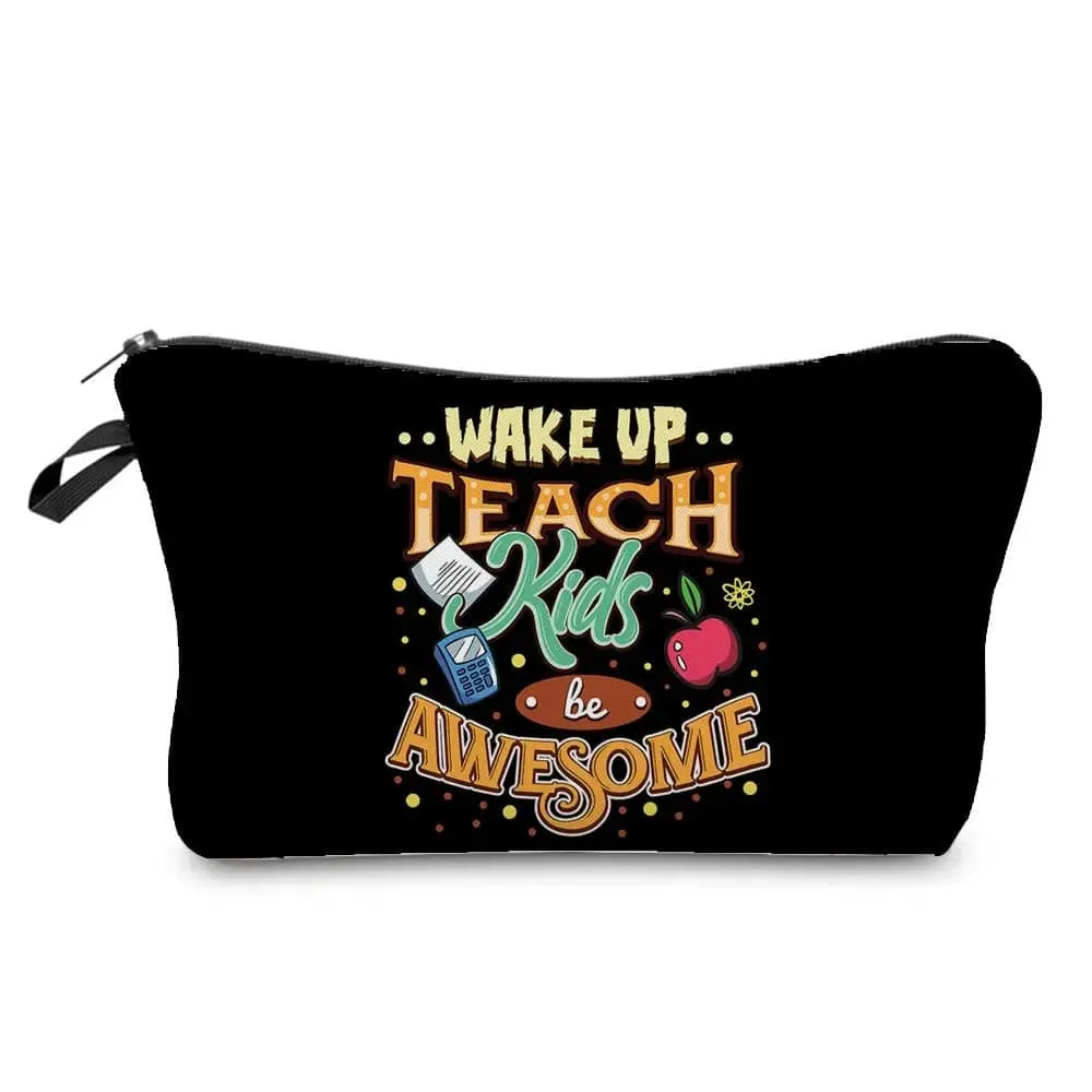 Teachers' Day Fashion Printed Cosmetic Bags Portable Makeup Organizers