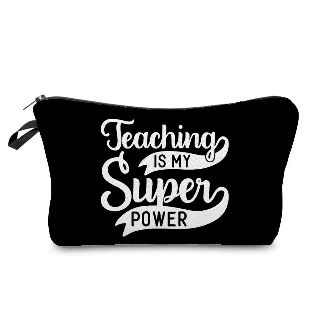 Teachers' Day Fashion Printed Cosmetic Bags Portable Makeup Organizers