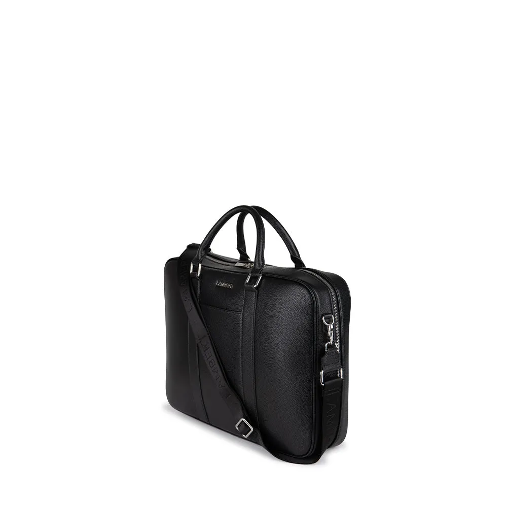 The Noah - 2-in-1 briefcase in black vegan leather