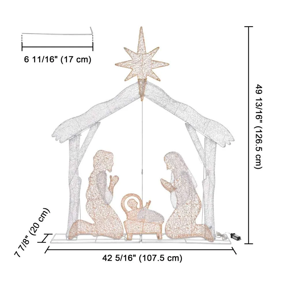 TheLAShop 4ft Outdoor Lighted Nativity Scene Large Yard Decoration