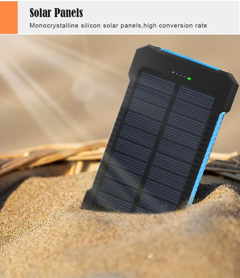 Top Solar Charger Power Bank Waterproof 30000mAh