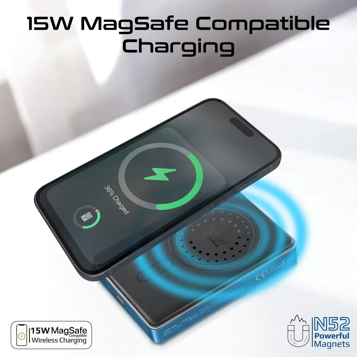 Ultra-Compact Aluminum Crafted MagSafe Compatible Wireless Charging PowerBank