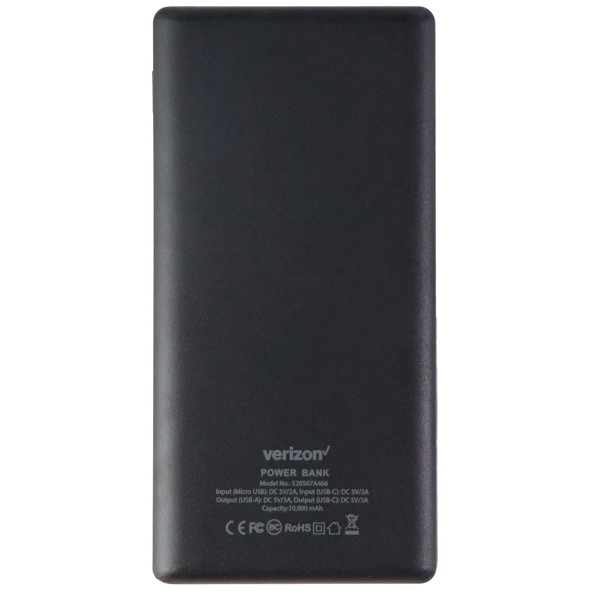 Verizon 10,000mAh Portable Power Bank USB & USB-C Charger - Black