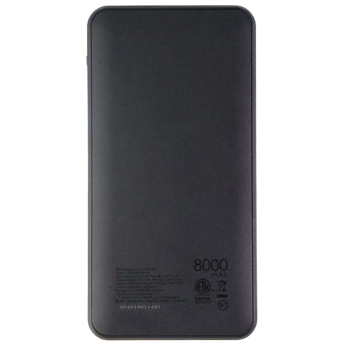 Verizon 8K Portable Power Pack PD USB Charger Bank - Black (V-UNVPWR-PD-BK)