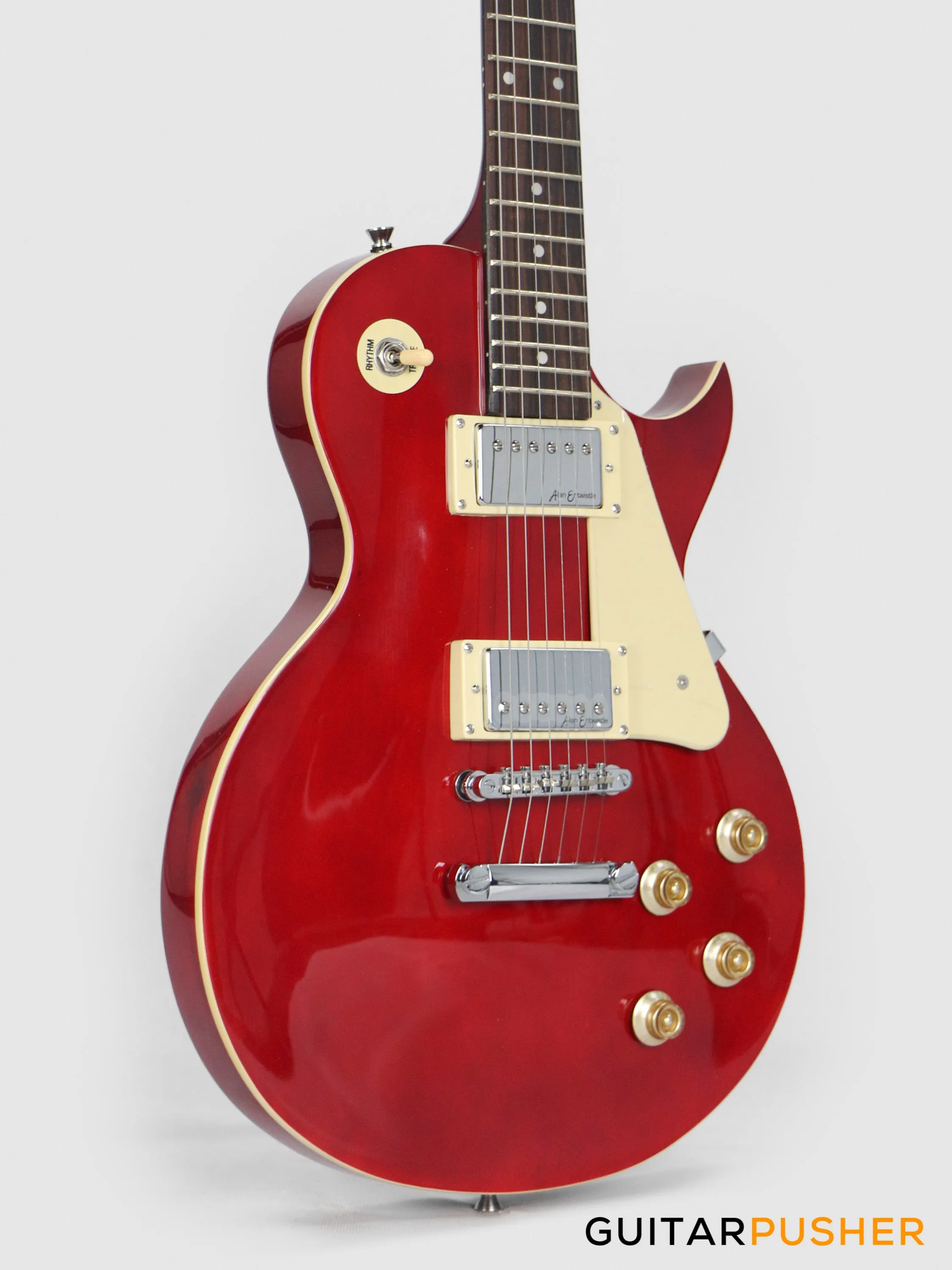 Vintage Coaster Series V10 Singlecut Electric Guitar w/ Kinsman 10-Watt Amplifier, Gig Bag, & Accessories - Wine Red