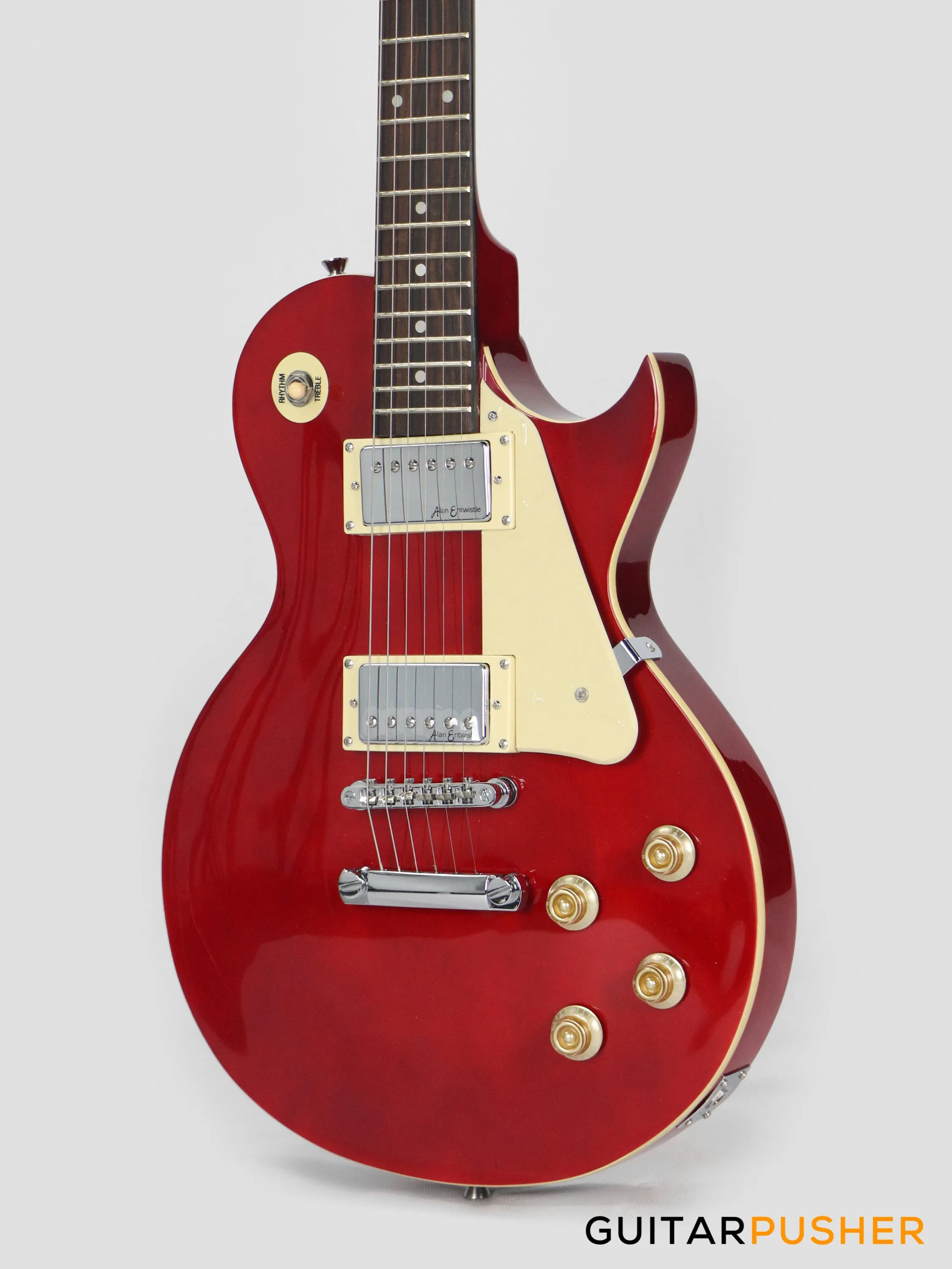 Vintage Coaster Series V10 Singlecut Electric Guitar w/ Kinsman 10-Watt Amplifier, Gig Bag, & Accessories - Wine Red