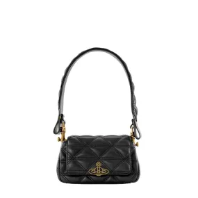 Vivienne Westwood Hazel Small Quilted Black Shoulder Bag