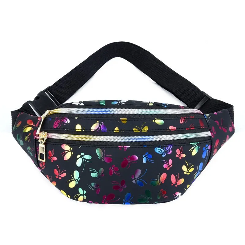 Waist Bag Banana Fanny Pack Waistbag Holographic Bum Zip Hip Pouch Women Belt Bags Travel Daypack Beach Money Phone Holder