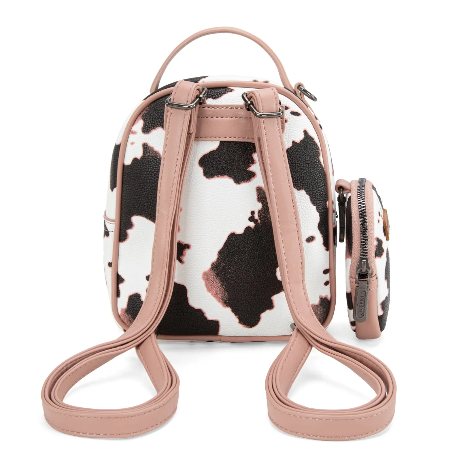 WG133-8600  Wrangler Cow Print Mini Backpack With Coin Pouch - Pink