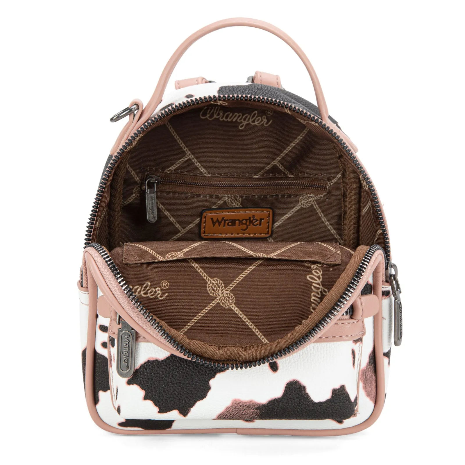 WG133-8600  Wrangler Cow Print Mini Backpack With Coin Pouch - Pink