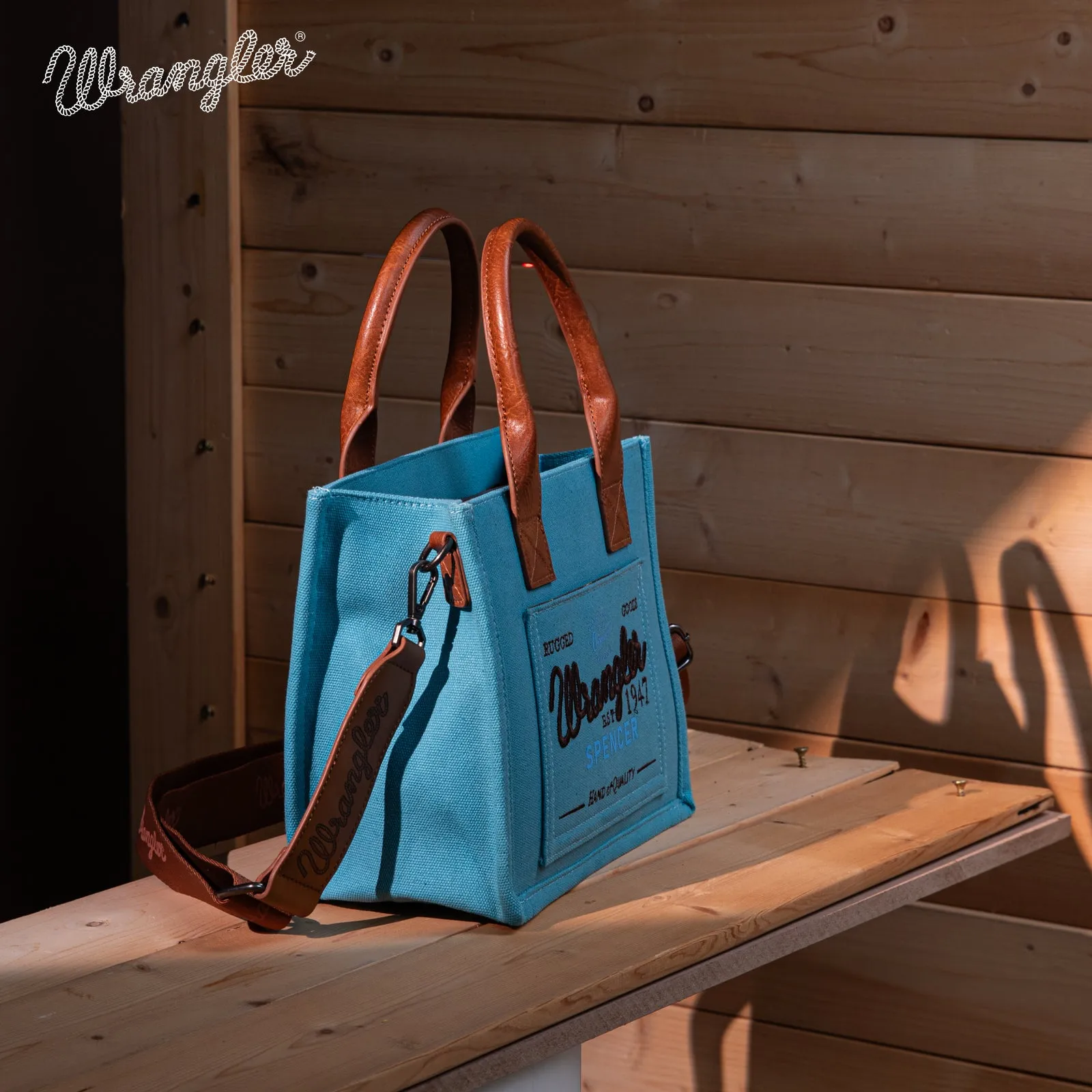 WG136-8120S   Vintage Wrangler Canvas Tote//Crossbody - Jean