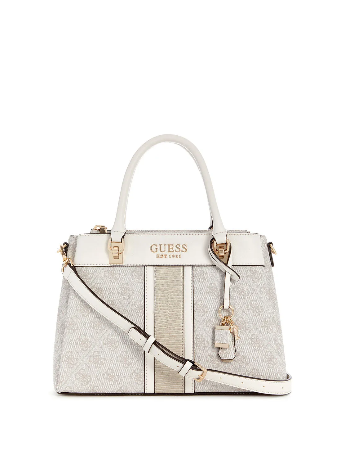 White Logo Cristiana Satchel Bag