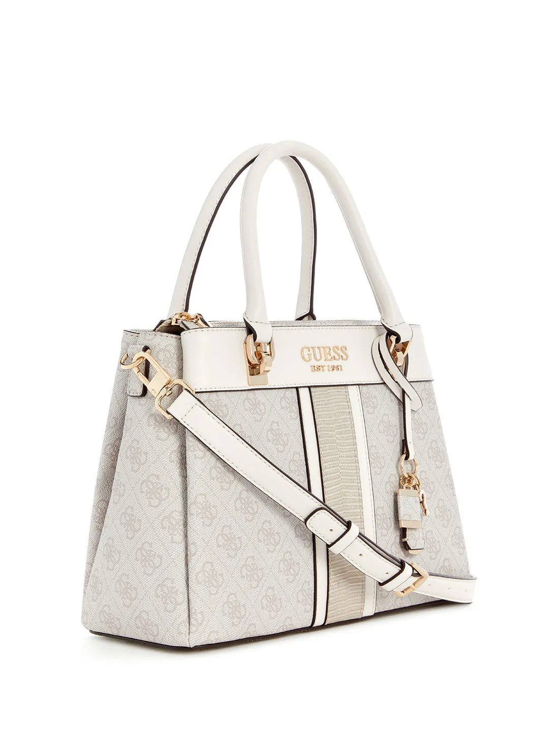 White Logo Cristiana Satchel Bag