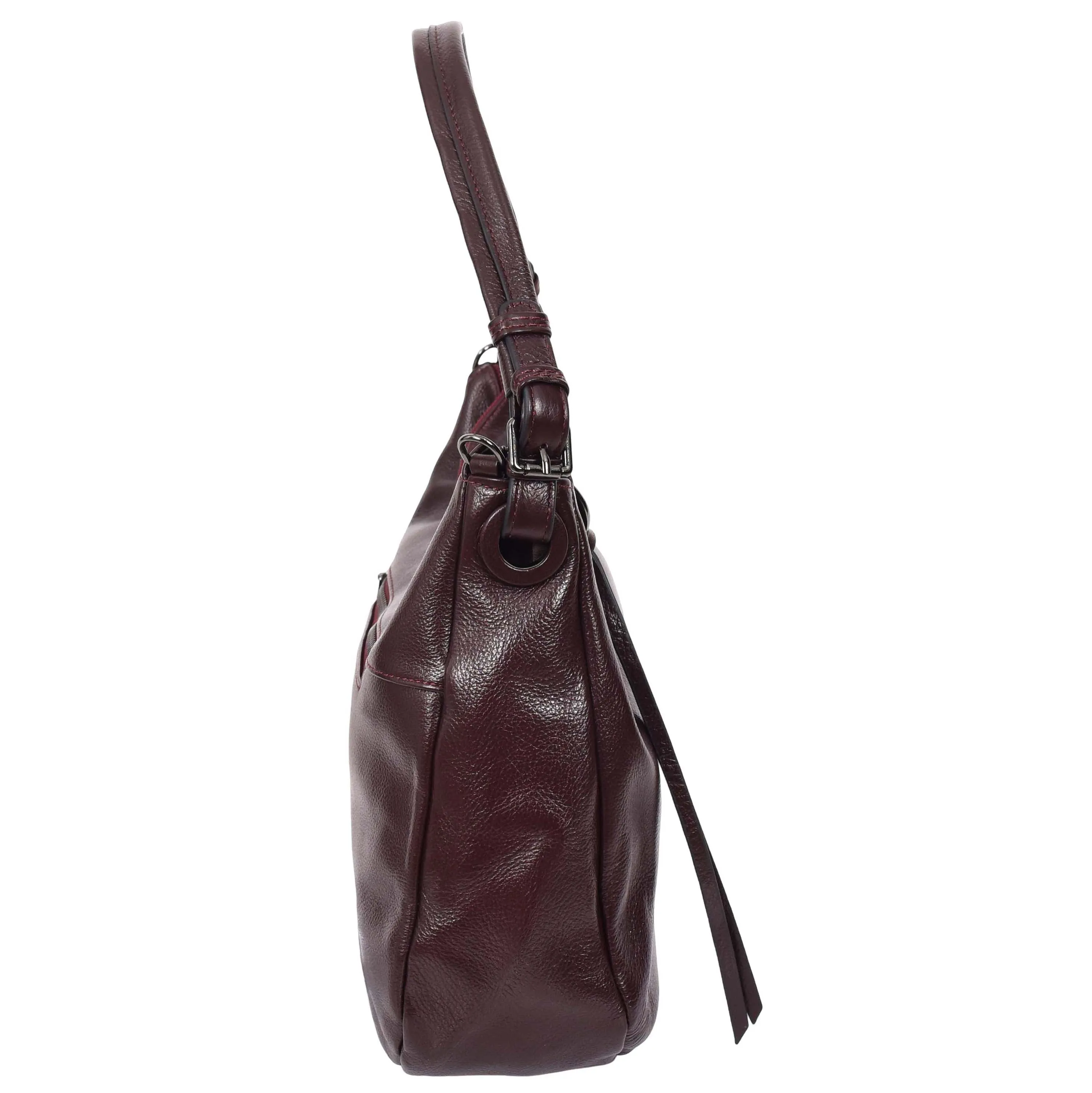 Womens Real Leather Hobo Style Handbag Diana Purple