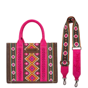 Wrangler Women's Southwestern Dual Sided Print Hot Pink Crossbody/Canvas Tote WG2203-8120SHPK