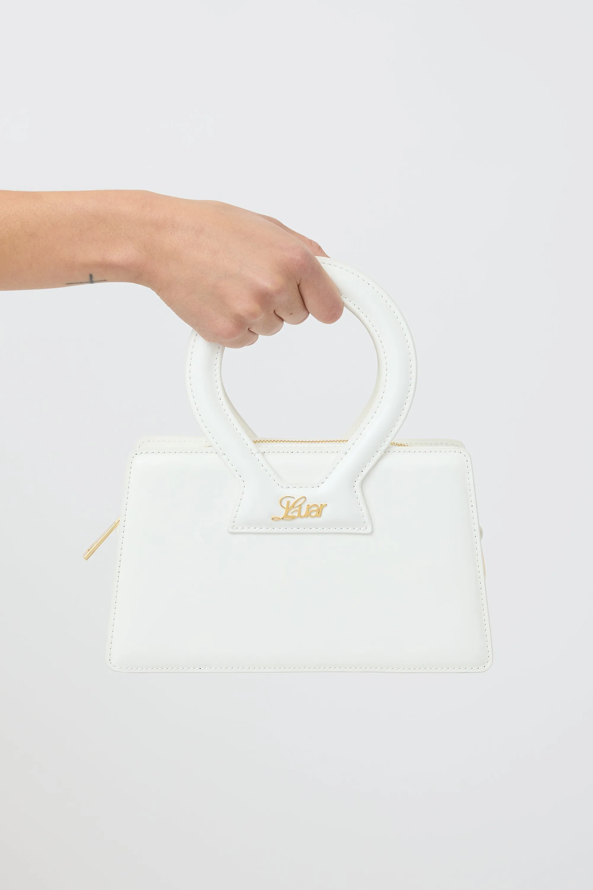 X Mejuri White Patent Small Ana Crossbody Bag