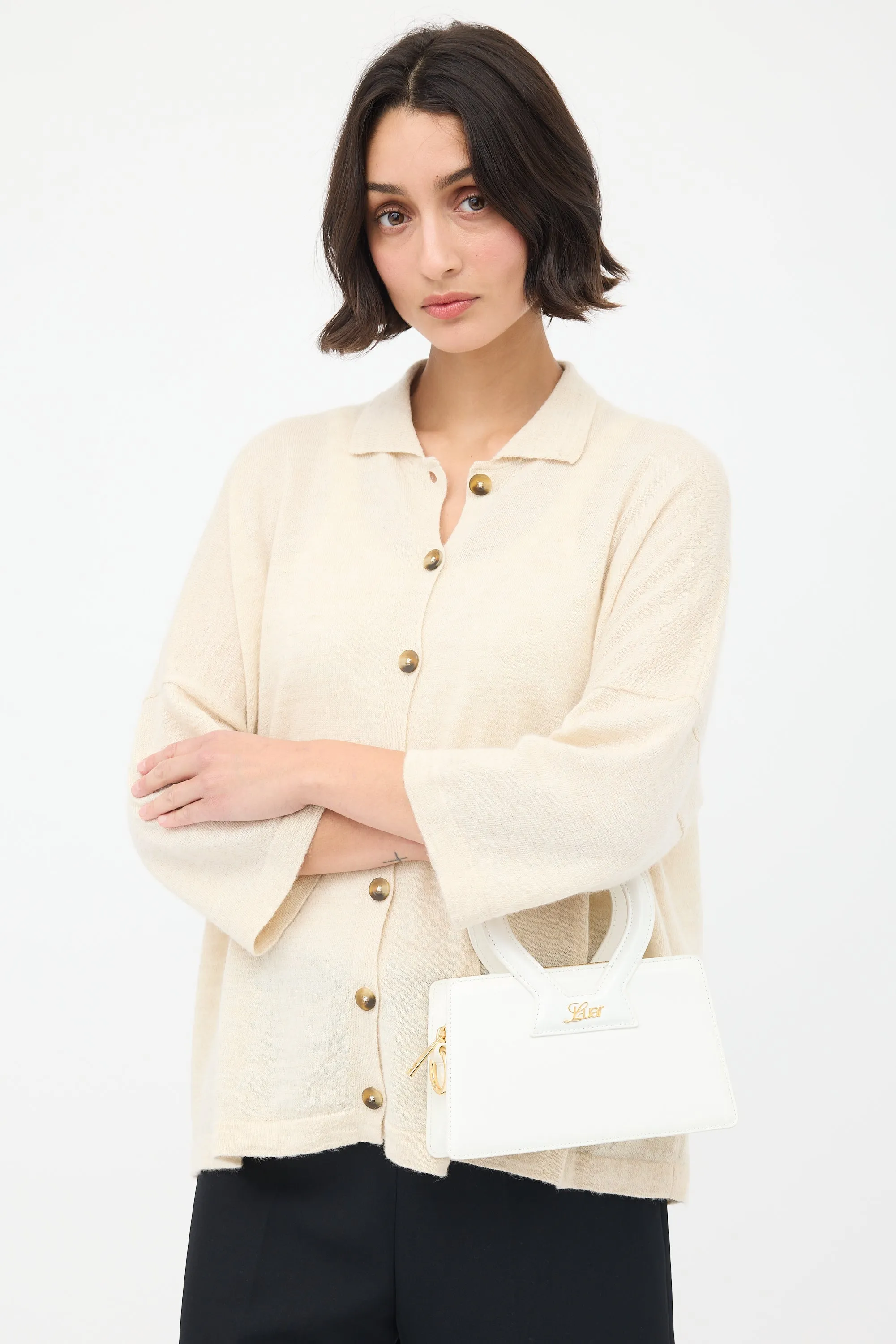 X Mejuri White Patent Small Ana Crossbody Bag