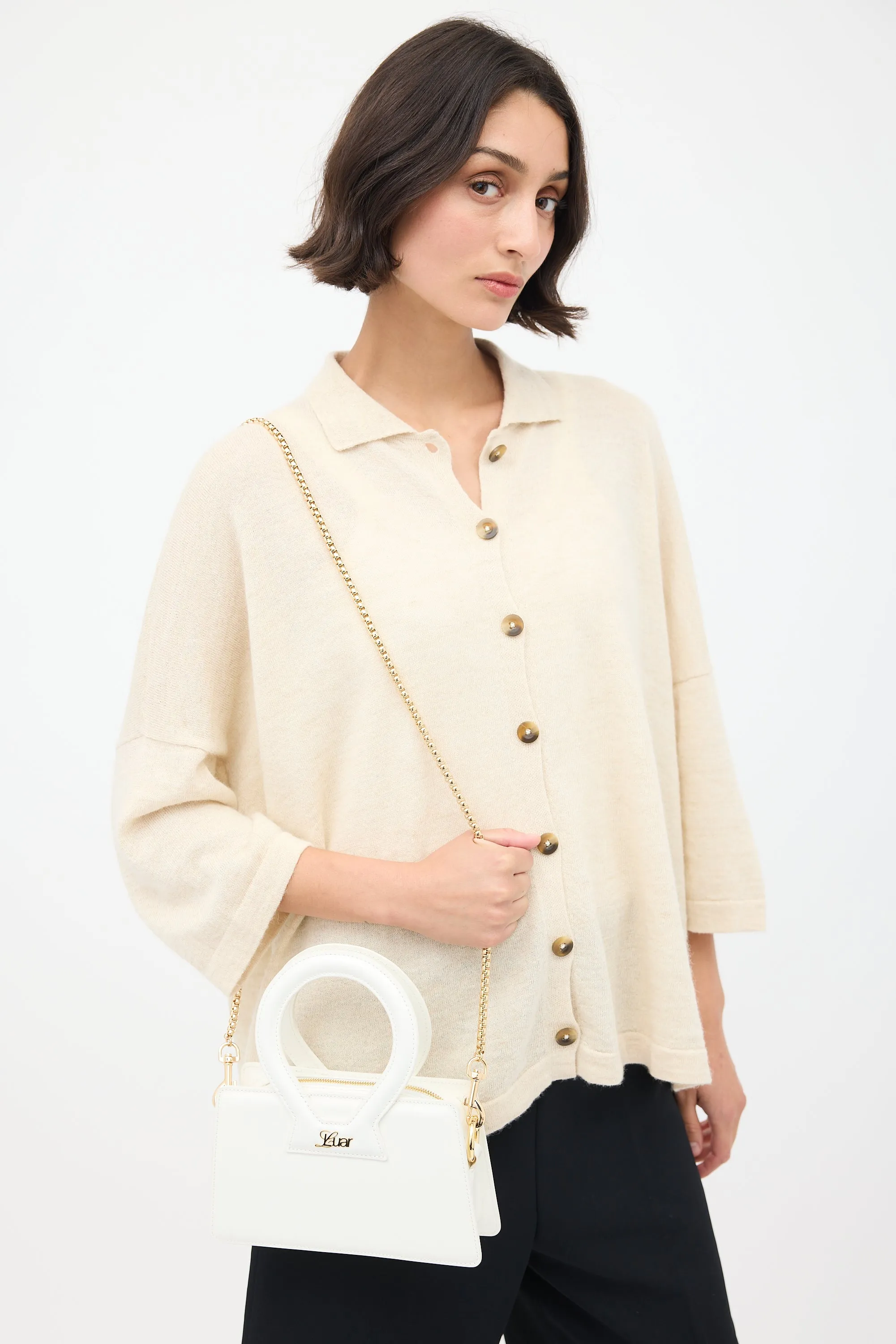 X Mejuri White Patent Small Ana Crossbody Bag