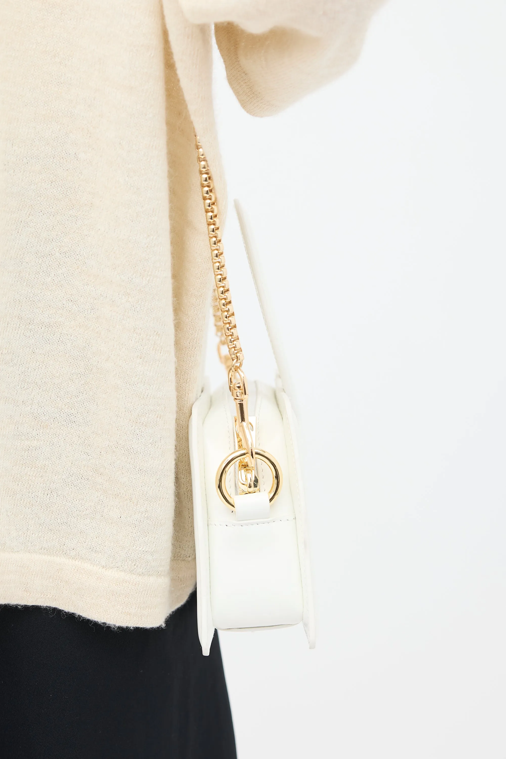 X Mejuri White Patent Small Ana Crossbody Bag